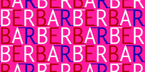 Seamless barber font colorful design pattern illustration.