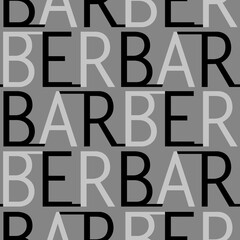 Seamless barber font colorful design pattern illustration.