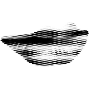 Retro halftone collage lips for use in mixed media designs. Dotted pop art style human mouth smile with half-tone texture. Vector illustration of vintage grunge punk crazy art stencil