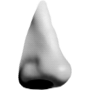 Retro halftone collage nose for use in mixed media designs. Dotted pop art style human nose with half-tone texture. Vector illustration of vintage grunge punk crazy art stencil