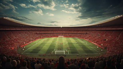 Football stadium concept. AI Generative - obrazy, fototapety, plakaty