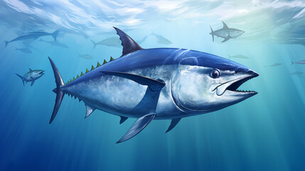 Naklejka premium Atlantic bluefin tuna (Thunnus thynnus)