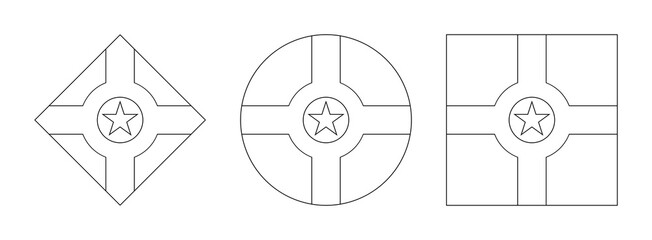 indianapolis city flag outline set. transparent png background