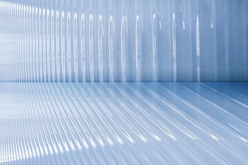 Artificial space background blue striped glass texture texture scene