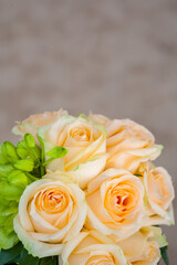 beautiful flowers on table in wedding day