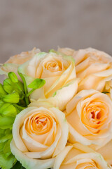 beautiful flowers on table in wedding day