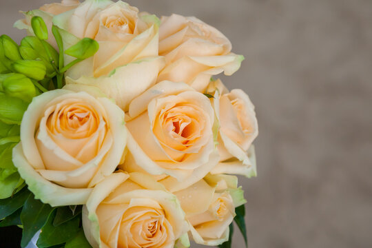 beautiful flowers on table in wedding day