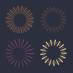 Set of colorful firework design for element