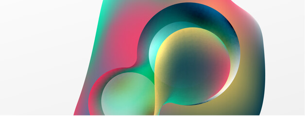 Fluid abstract background, round shapes and circle flowing design for wallpaper, banner, background or landing