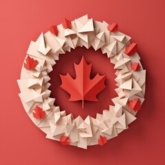 Canadian Spirit in Paper 3D Craft Style Illustration for Canada Day Celebrations.