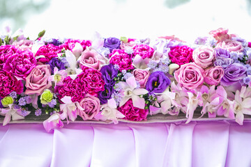 Floral arrangement at a wedding ceremony in Thailand.
