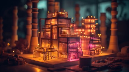 Urban Glow: Exploring the Enchanting Nightscapes of a Vibrant Metropolis, generative AIAI Generated