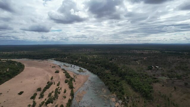 Spectacular smooth cinematic aerial footage of Macrossan Bridge Charters Towers  Australia