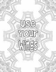 Positive Vibes Coloring Pages, Mandala Coloring sheet for Personal Growth for Kids and Adults