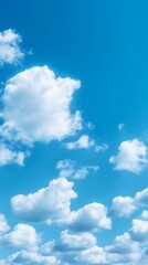 Obraz premium Clouds and blue sky copy space background. AI Generated
