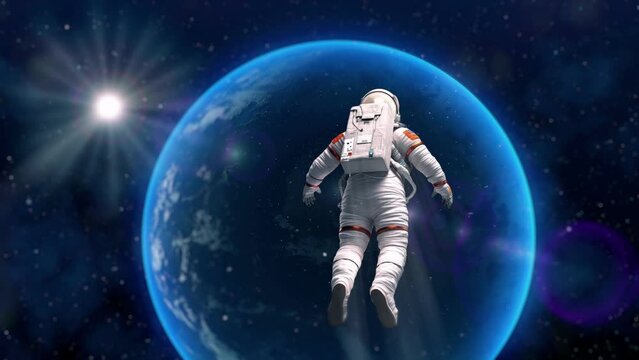 Free Falling Astronaut - An Epic Space Journey Towards Earth 3D video animation