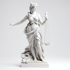 statue of justice on white