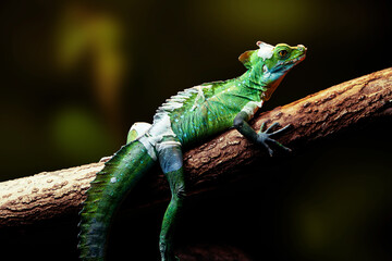 Green basilisk lizard