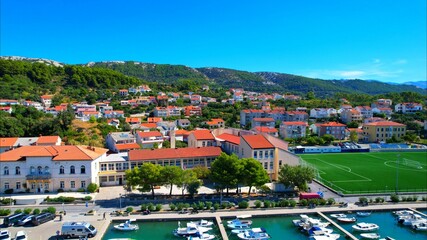 Fototapeta na wymiar Rab - croatia -view of the town of Rab country