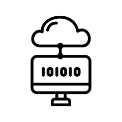 a cloud computing icon in line style