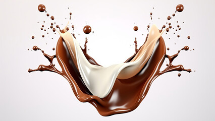 chocolate splash isolated on white