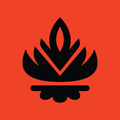 Minimalist Symbol Icon of Rose Flower for Logo Template