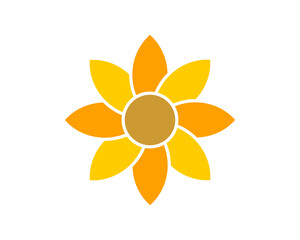 Sunflower in abstract vector logo