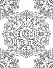 Printable Growth Mindset Coloring Pages, Mandala Coloring sheet for Self-care for Kids and Adults