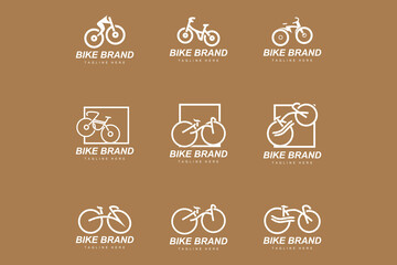 Bike Logo. Bicycle Sport Branch Vector, Simple Minimalist Transportation Design, Template, Silhouette