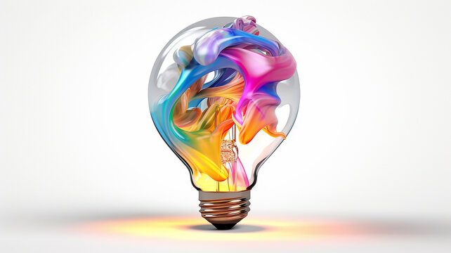 light bulb idea creativity white background. Generative AI