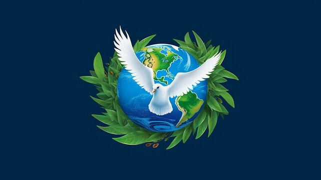 The symbol is the dove logo for World Peace Day. Generative AI