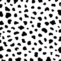 Vector black cow print pattern animal seamless. 