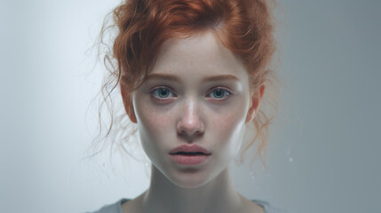 Fototapeta premium Portrait de jeune femme rousse