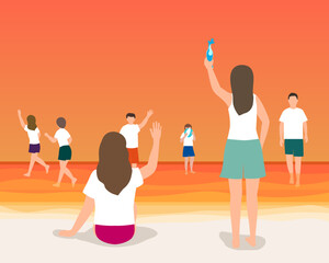 Beach at dusk, Summer beach