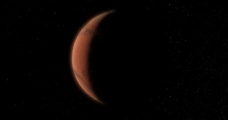 Obraz na płótnie Canvas Planet Mars on the starry sky background. Solar system.