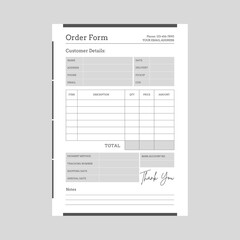 Fototapeta na wymiar Minimal Invoice Layout, minimal invoice template vector design .