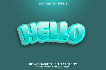 Editable Text Effect Hello Word and Font can Be Changed
