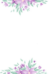 Elegant flowers on wedding invitation card template