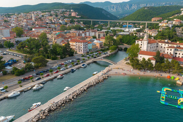 Fototapeta na wymiar Aerial view of Crikvenica town in Croatia