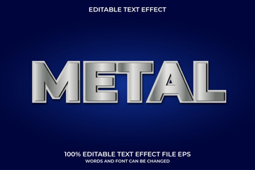 Editable Text Effect Metal Word and Font can Be Changed