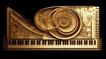 Fototapeta premium logo piano keys on a white background spectrum. Generative AI