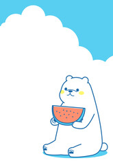 夏のしろくま　イラストカード