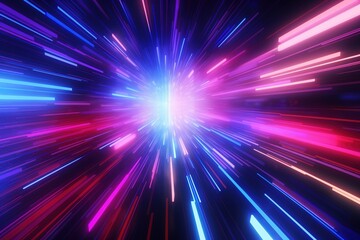 Obraz premium abstract futuristic background with gold PINK blue glowing neon moving high speed wave lines and bokeh lights. Data transfer concept Fantastic wallpaper