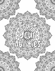 Fototapeta premium Growth Mindset Coloring Pages, Mandala Coloring sheet for Personal Growth for Kids and Adults