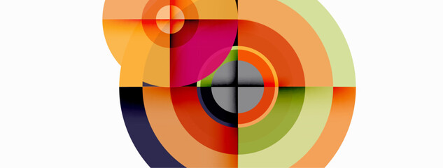 Obraz premium Circles with shadows trendy minimal geometric composition abstract background