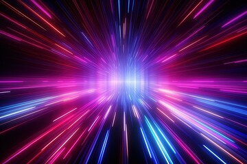 Fototapeta premium abstract futuristic background with gold PINK blue glowing neon moving high speed wave lines and bokeh lights. Data transfer concept Fantastic wallpaper