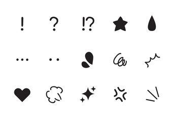 感情表現漫符モノクロ04