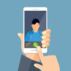  chiamata cellulare medico online web app uomo dottore 