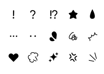 感情表現漫符モノクロ04