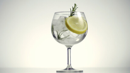 cocktail alcohol gin and tonic isolated on a white background. Generative AI